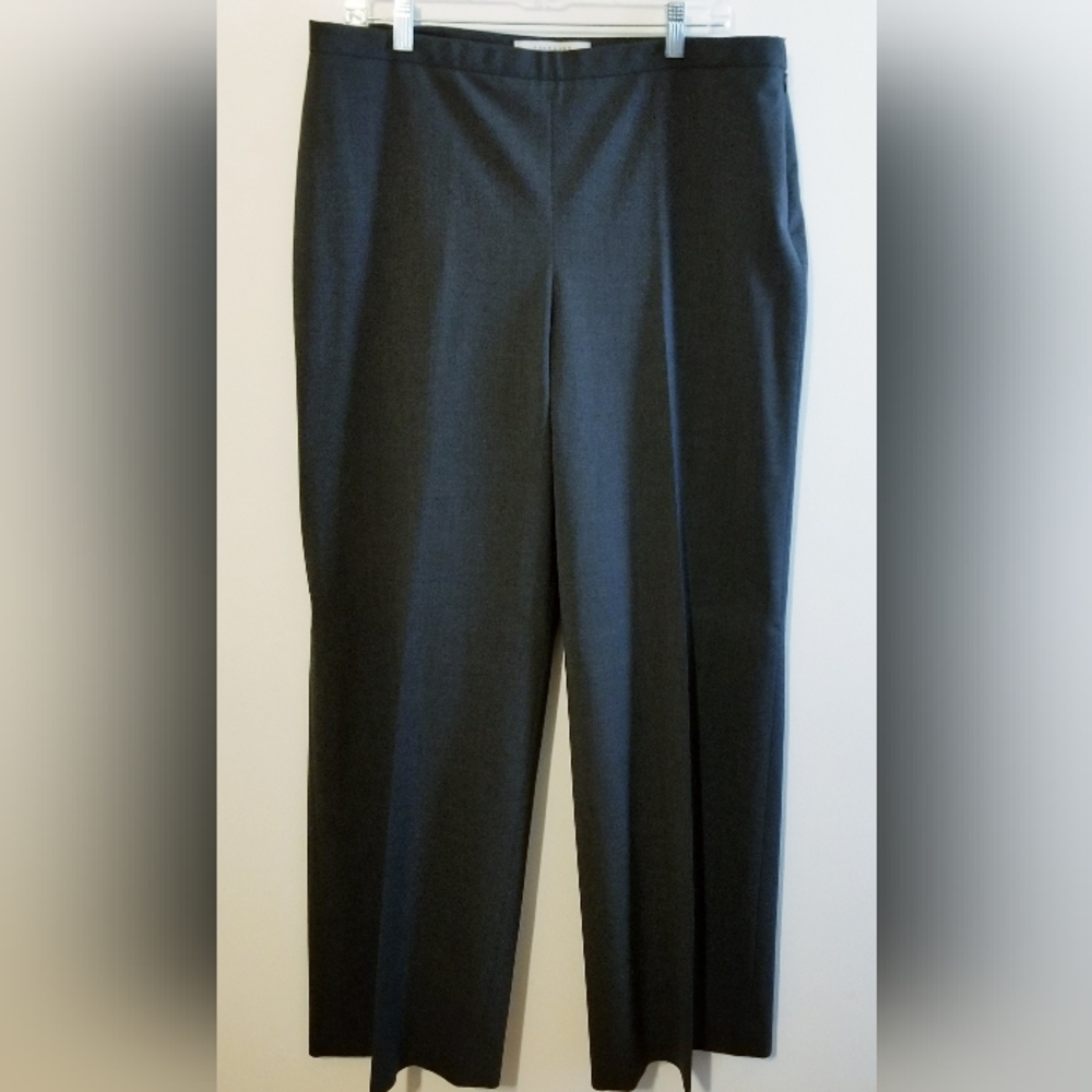 Allegory Womens Dark Gray Wide Leg Trouser Dress Pants 14 Stretch Power Casual